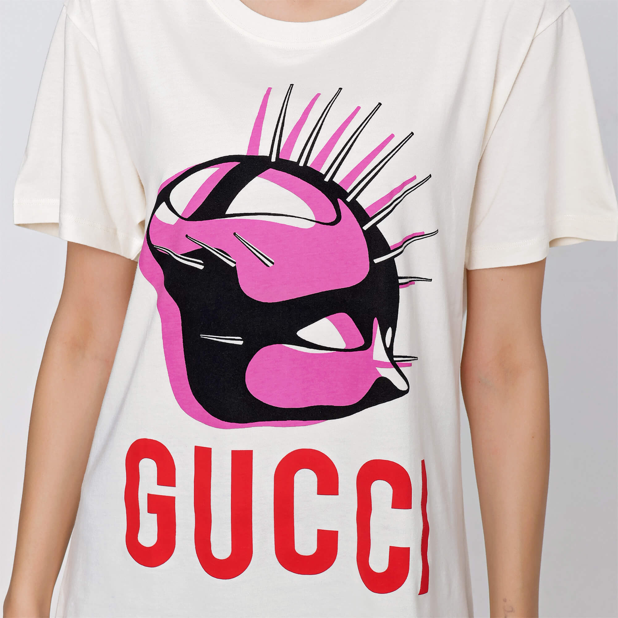 Gucci - White Manifesto Mask Oversized Tshirt